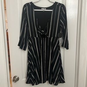 Black and White Tie Front Dress - Size M